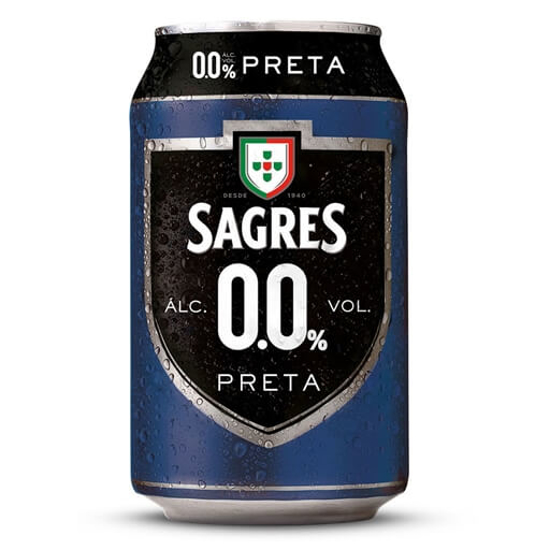 Imagem de Cerveja sem Álcool 0,0% Preta Lata SAGRES lata 33cl