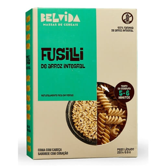 Imagem de Massa Fusilli Arroz Integral sem Glúten BELVIDA emb.250g