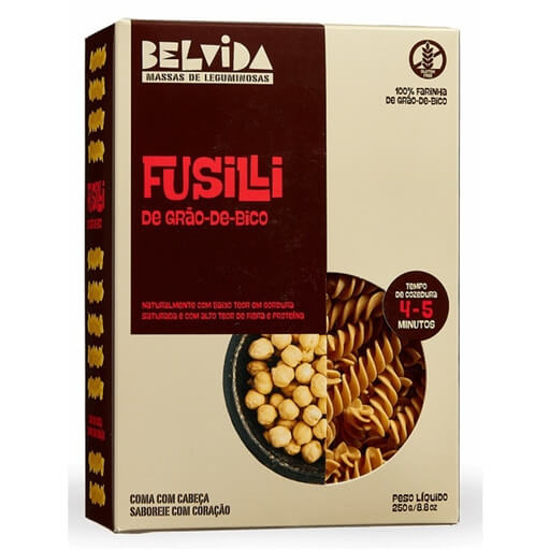 Imagem de Massa Fusilli Grão de Bico sem Glúten BELVIDA emb.250g