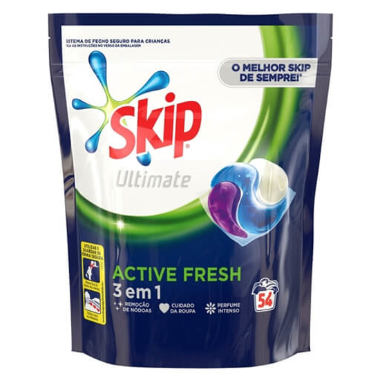 Imagem de Detergente Máquina Roupa Cápsulas Ultimate Active Fresh SKIP 54 doses