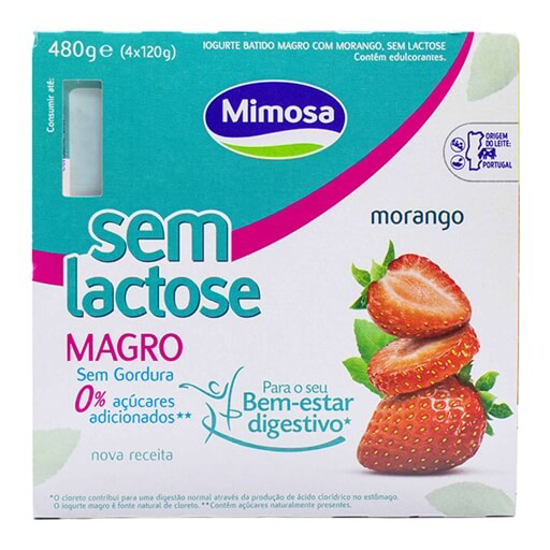 Imagem de Iogurte Magro sem Lactose Morango MIMOSA emb.4x120g