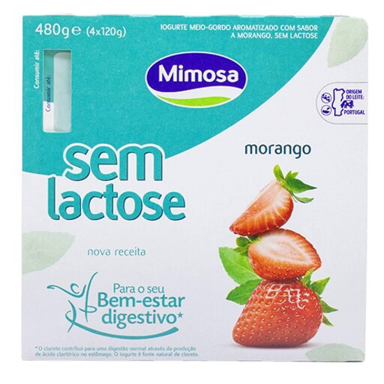 Imagem de Iogurte sem Lactose Morango MIMOSA emb.4x120g