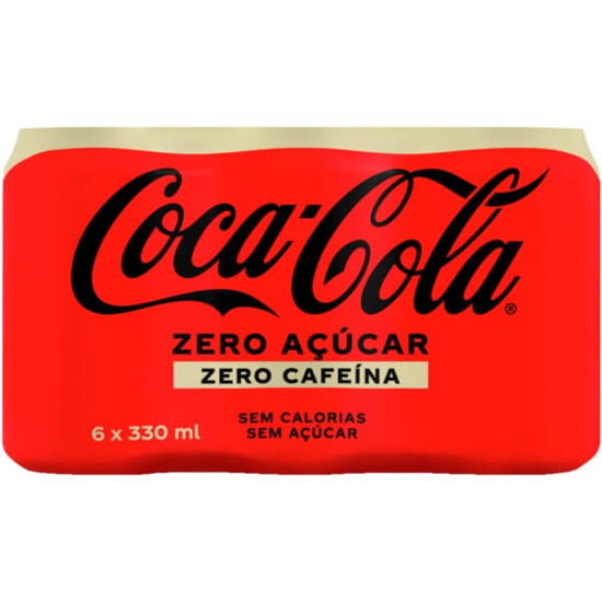 Imagem de Refrigerante com Gás Zero Cafeína Zero Açúcar COCA-COLA lata 6x33cl