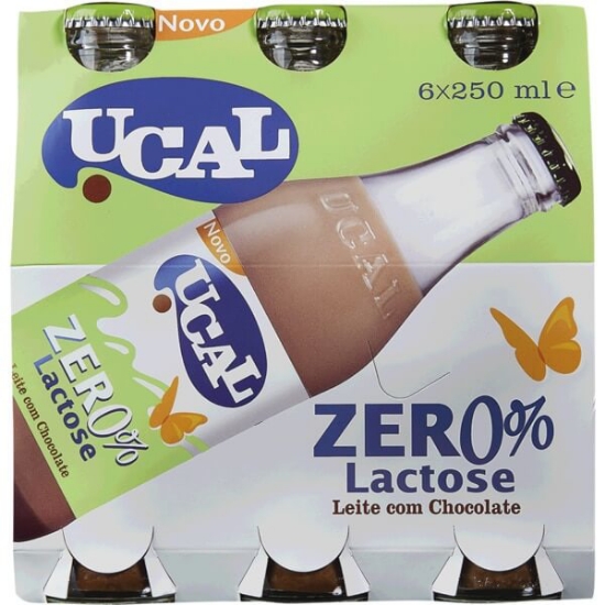 Imagem de Leite com Chocolate 0% Lactose UCAL frasco 6x250ml