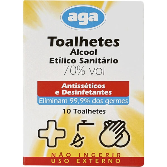 Imagem de Toalhetes Desinfectantes com Álcool AGA emb.10 unidades