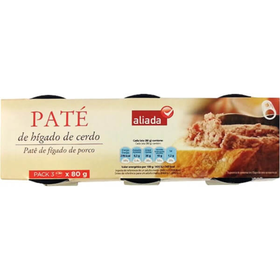 Imagem de Paté de Fígado de Porco ALIADA Pack 3 emb.240g