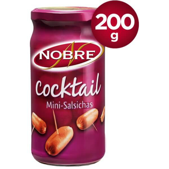 Imagem de Salsichas Cocktail Frasco NOBRE emb.597gr (peso escorrido 190 gr)