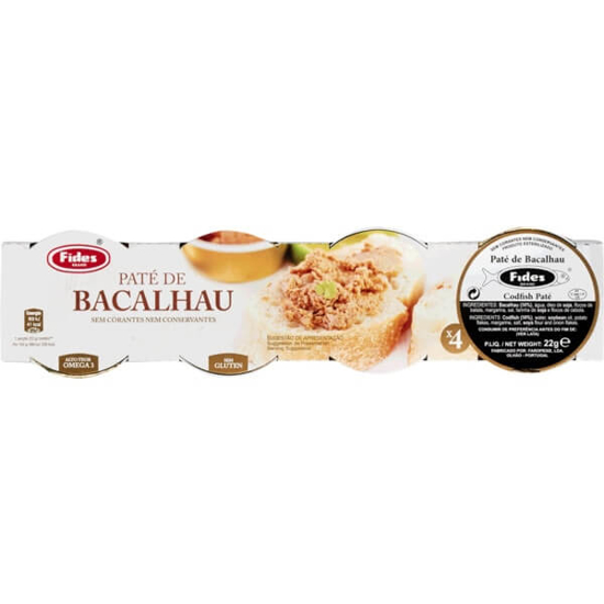 Imagem de Paté de Bacalhau sem Glúten FIDES Pack 4 emb.22g