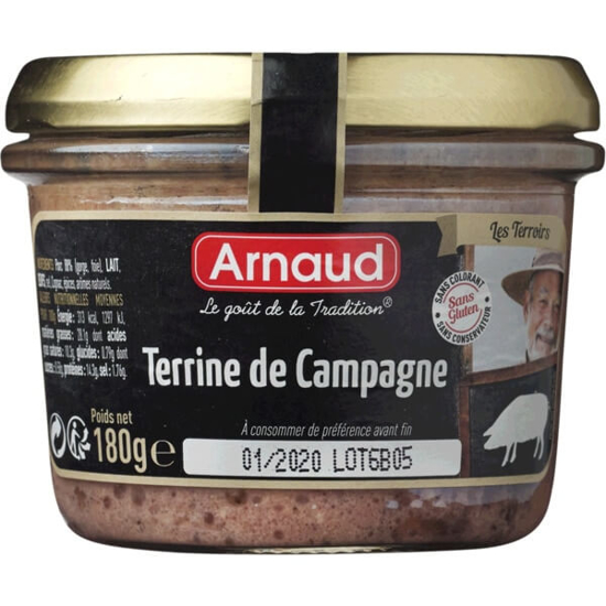 Imagem de Paté Terrina Campestre ARNAUD frasco 180g