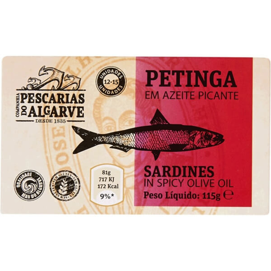 Imagem de Petinga em Azeite Picante sem Glúten PESCARIAS DO ALGARVE lata 115g