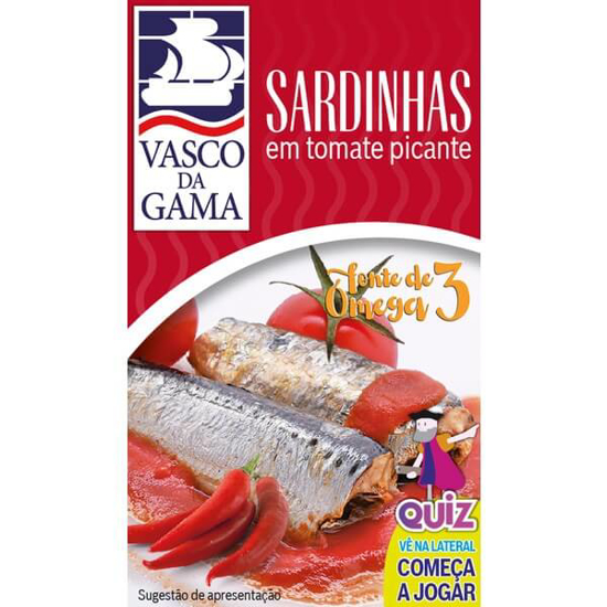 Imagem de Sardinhas Portuguesas em Tomate Picante VASCO DA GAMA lata 120g