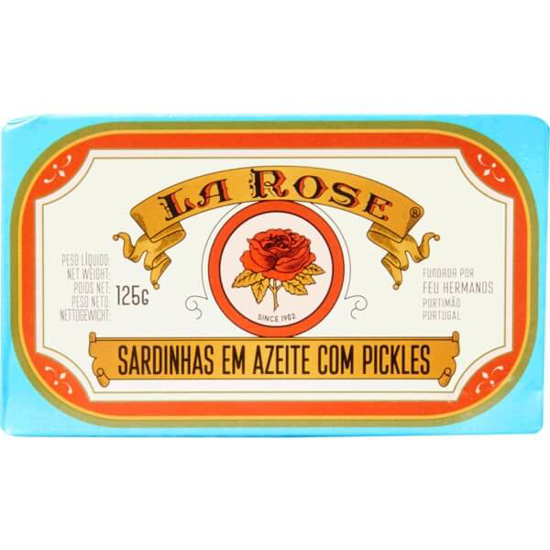 Imagem de Sardinhas em Azeite com Pickles LA ROSE lata 120g