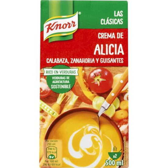 Imagem de Creme de Alicia com Abóbora, Cenoura e Ervilhas KNORR LAS CLÁSICAS emb.500ml