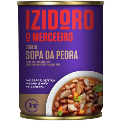Mostrar detalhes para Sopa da Pedra IZIDORO SABOR CASEIRO lata 420g Imagem de Sopa da Pedra IZIDORO SABOR CASEIRO lata 420g