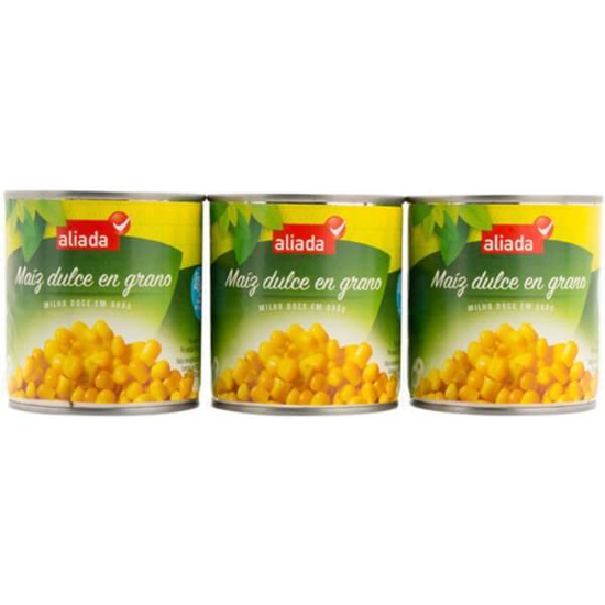 Imagem de Milho Doce em Grão ALIADA Pack 3 lata 420g