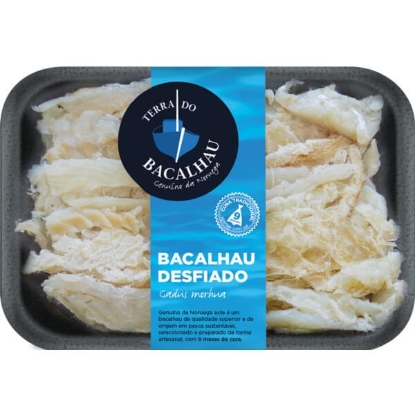 Mostrar detalhes para Bacalhau Seco Desfiado TERRA DO BACALHAU emb.400g Imagem de Bacalhau Seco Desfiado TERRA DO BACALHAU emb.400g
