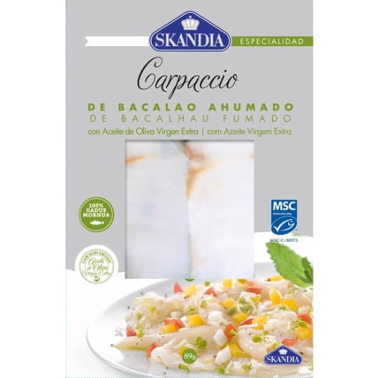 Imagem de Carpaccio de Bacalhau Fumado com Azeite Virgem Extra SKANDIA emb.80g