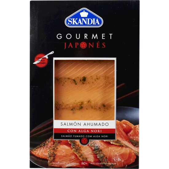 Imagem de Salmão Fumado com Alga Nori Gourmet Japonés SKANDIA emb.80g