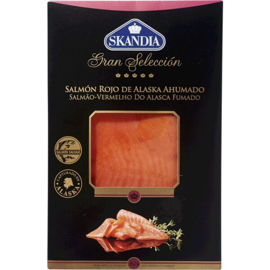 Imagem de Salmão Fumado Vermelho do Alasca SKANDIA GRAN SELECCIÓN emb.80g