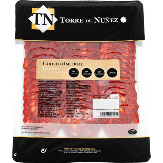 Imagem de Chouriço Imperial Duroc sem Glúten e sem Lactose TORRE DE NUÑEZ unidade 100g