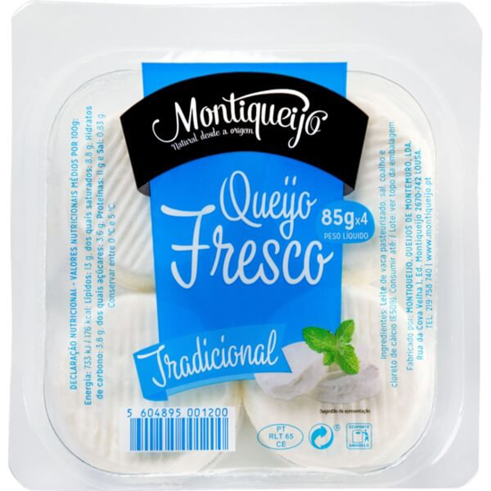 Imagem de Queijo Fresco Pequeno MONTIQUEIJO Pack 4 emb.320g