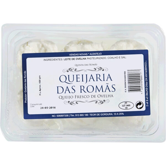 Imagem de Queijo Fresco de Ovelha QUEIJARIA DAS ROMÃS Pack 6 emb.420g