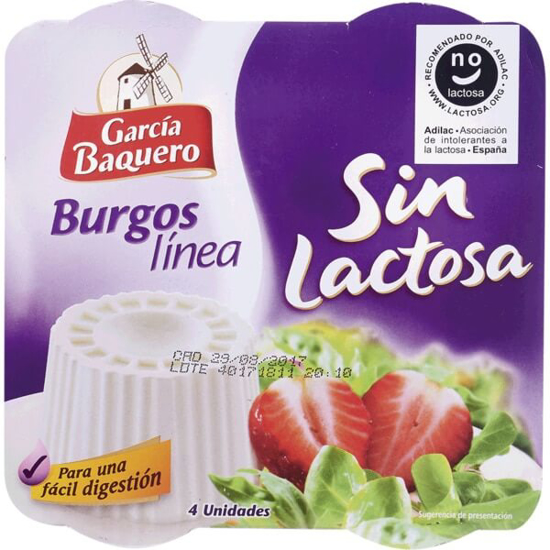 Imagem de Queijo Fresco sem Lactose GARCÍA BAQUERO BURGOS LÍNEA Pack 4 emb.240g