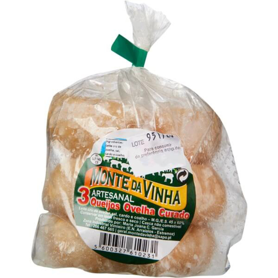 Imagem de Queijo Artesanal de Ovelha Curado MONTE DA VINHA Pack 3 unidade 240g