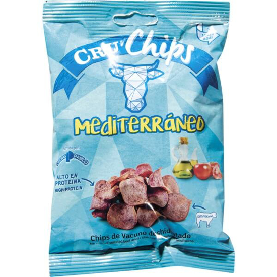 Imagem de Snack de Carne de Vaca Desidratado Mediterrâneo CRU CHIPS unidade 25g