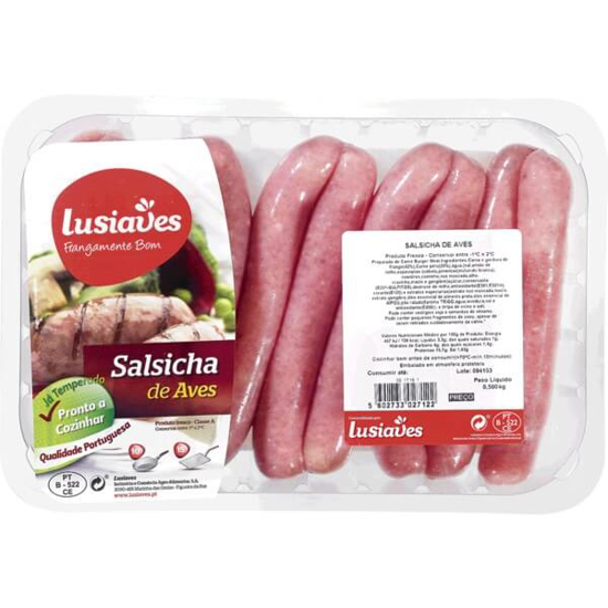 Imagem de Salsichas de Aves LUSIAVES emb.500g