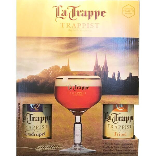 Imagem de Cerveja da Holanda LA TRAPPE Pack 4 com Cálice garrafa 33cl