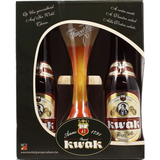 Imagem de Cerveja da Bélgica KWAK Pack 4 + Copo garrafa 33cl