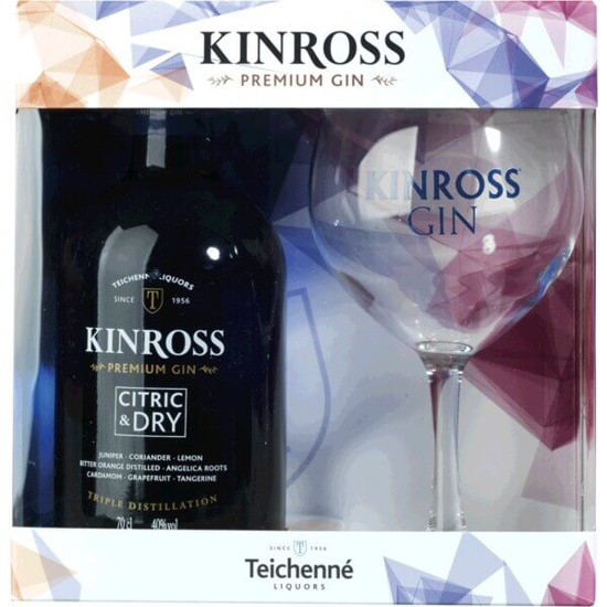 Imagem de Gin Citric & Dry + 1 Copo KINROSS garrafa 70cl