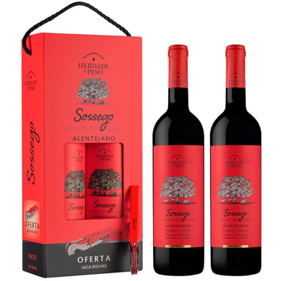 Imagem de Vinho Tinto Conjunto 2 Vinhos do Alentejo Herdade Peso SOSSEGO 75cl