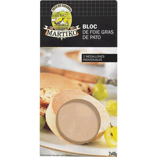 Imagem de Bloco Foie Gras de Pato 2x40 g MARTIKO unidade 80g