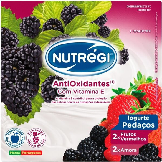 Imagem de Iogurte com Pedaços de Frutos Silvestres NUTRÉGI ANTIOXIDANTES Pack 4 emb.120g