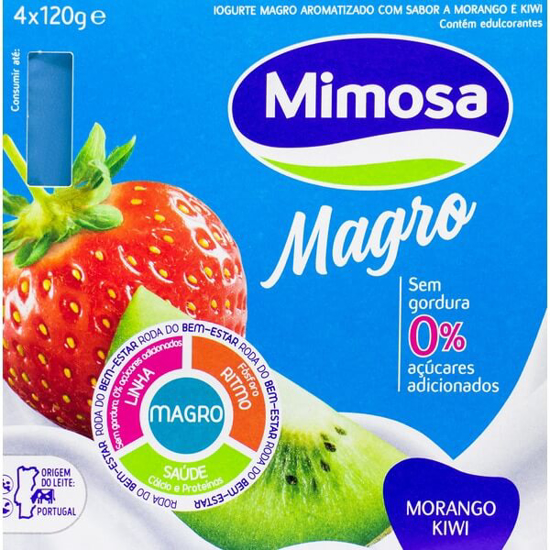 Imagem de Iogurte Aroma Magro a Morango e Kiwi MIMOSA MAGRO AROMA Pack 4 emb.120g