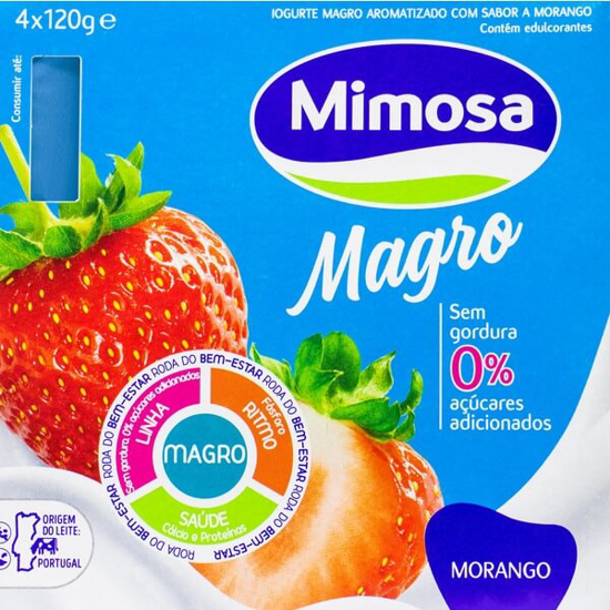 Imagem de Iogurte Aroma Magro a Morango MIMOSA MAGRO AROMA Pack 4 emb.120g