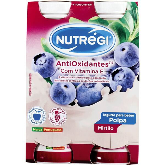 Imagem de Iogurte Líquido de Polpa de Mirtilo NUTRÉGI ANTIOXIDANTES Pack 4 emb.170g