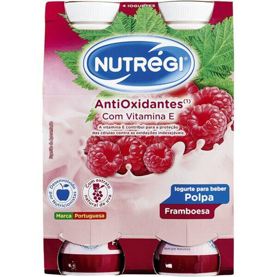 Imagem de Iogurte Líquido de Polpa de Framboesa NUTRÉGI ANTIOXIDANTES Pack 4 emb.170g