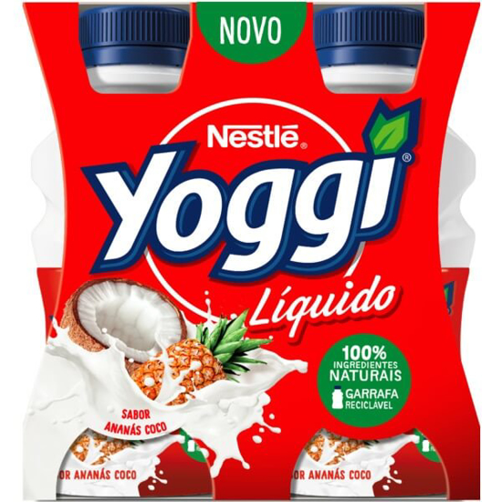 Imagem de Iogurte Líquido de Ananás e Coco YOGGI Pack 4 emb.160g