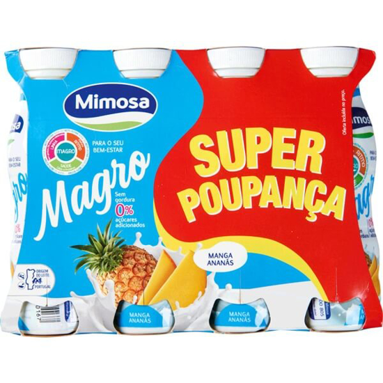 Imagem de Iogurte Liquidi Magro Manga/Ananás MIMOSA garrafa 8x156ml