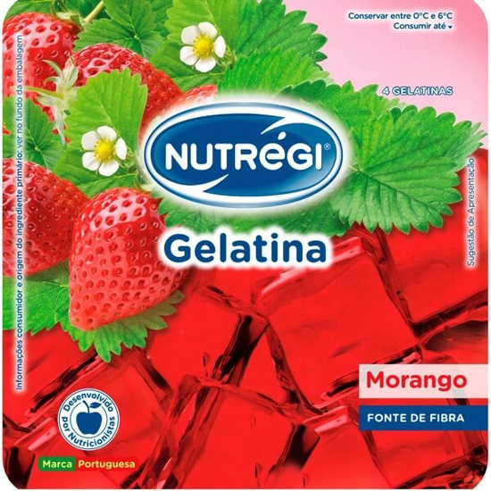 Imagem de Gelatina de Morango 0% NUTRÉGI Pack 4 emb.100g