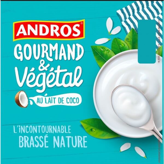 Imagem de Sobremesa de Leite de Coco Natural ANDROS GOURMAND & VÉGÉTAL Pack 4 emb.100g