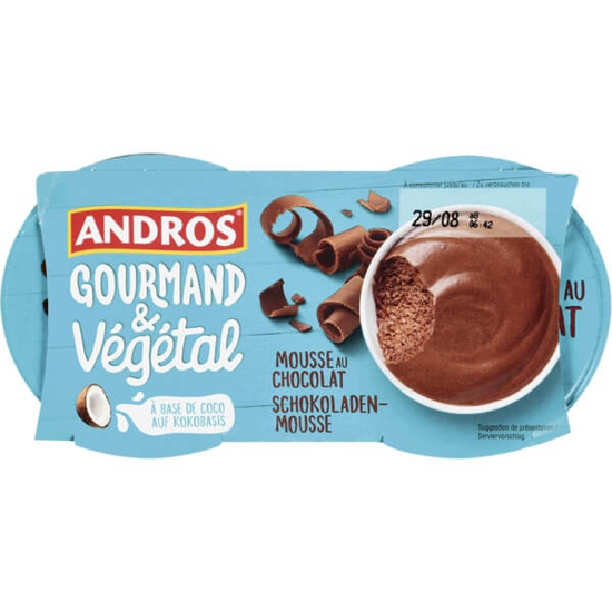 Imagem de Mousse de Chocolate ANDROS GOURMAND & VÉGÉTAL Pack 2 emb.55g