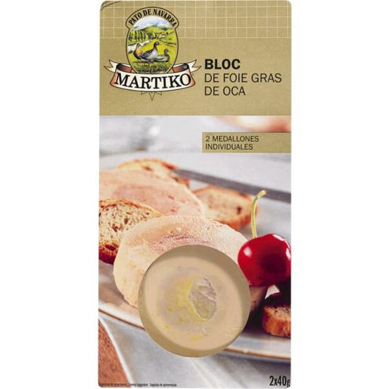 Imagem de Bloco Foie Gras de Ganso 2x40 g MARTIKO unidade 80g