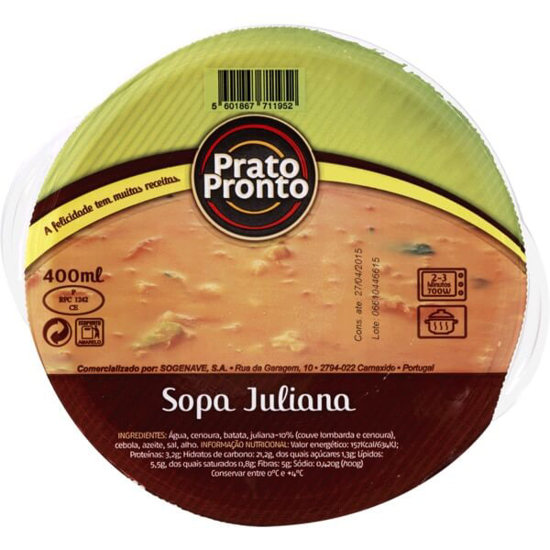 Imagem de Sopa Juliana PRATO PRONTO emb.400ml