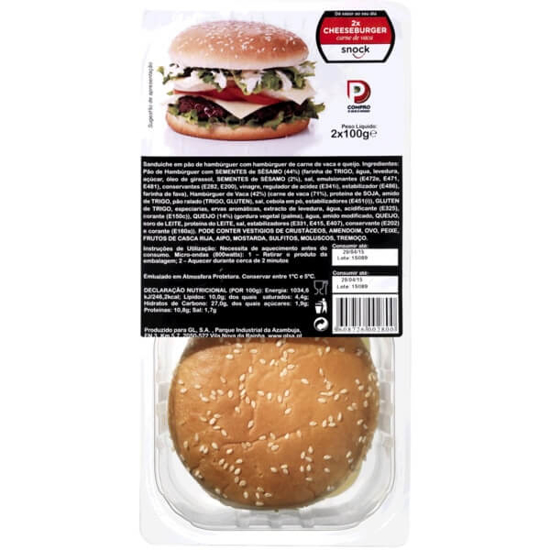 Imagem de Hamburguer Cheeseburguer SNOCK Pack 2 emb.122g