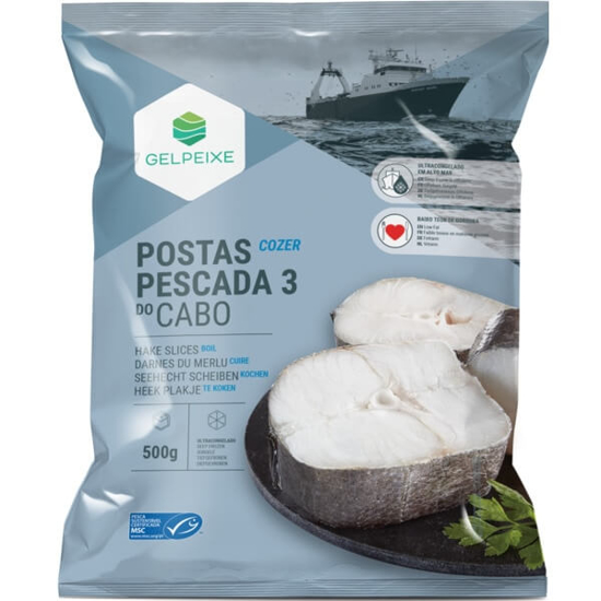 Imagem de Postas de Pescada para Cozer Nº 3 GELPEIXE emb.500g Congeladas