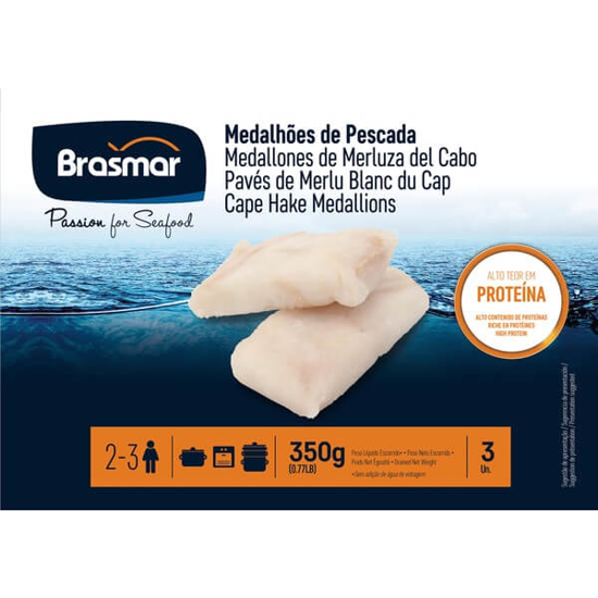 Imagem de Medalhões de Pescada BRASMAR emb.350g Congelados